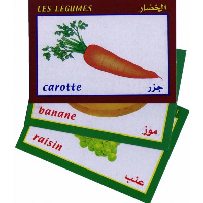 Cartes éducatives bilingues (arabe/français): Les fruits et légumes